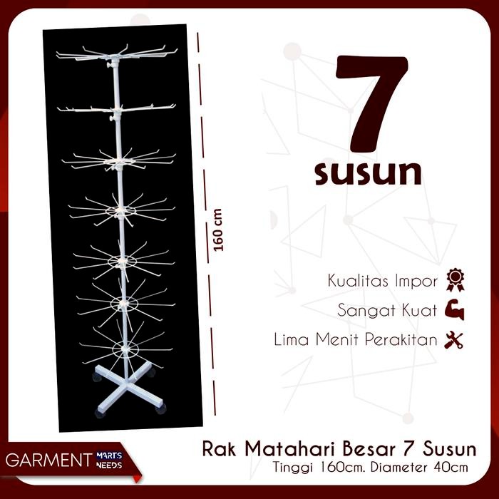 Rak Display Matahari Putar 7 Susun BESAR Besi Kuat Tebal Impor