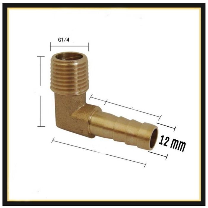 NEPEL L KUNINGAN, ELBOW drat luar 1/4