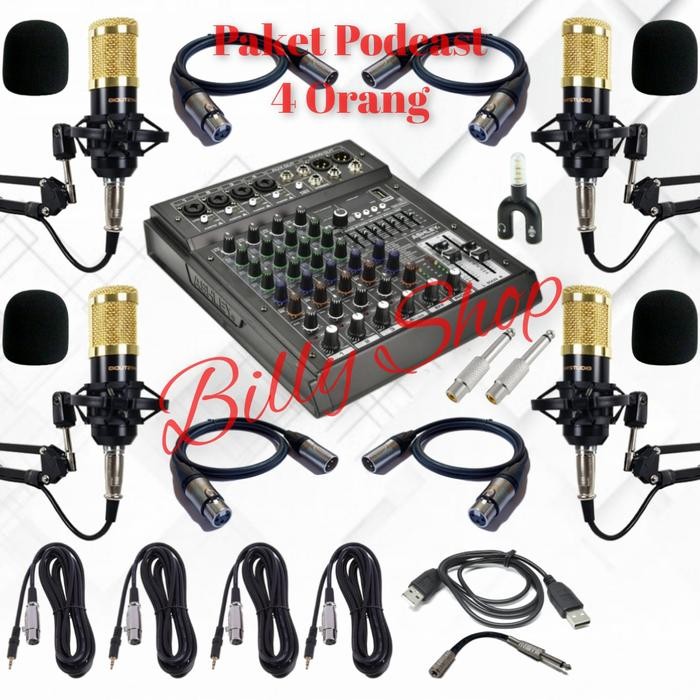 Paket Podcast Soundcard 4 mic Mixer Ashley Samson