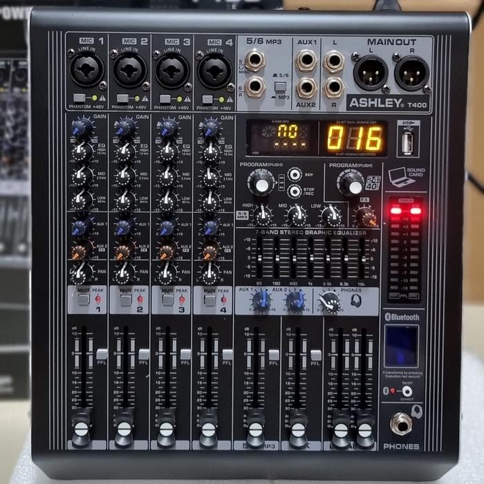 POWER MIXER AUDIO ASHLEY T400 T 400 4 CHANNEL