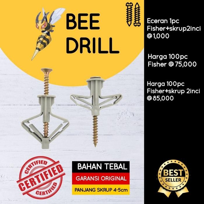 fisher gypsum dan skrup fisher kupu kupu + baut2inc *