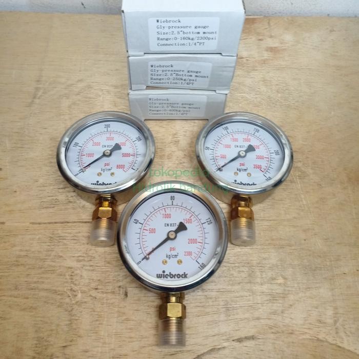 Terbaru Weibrock Pressure Gauge Hidrolik 2.5" Bottom Conection ( Glyserin )