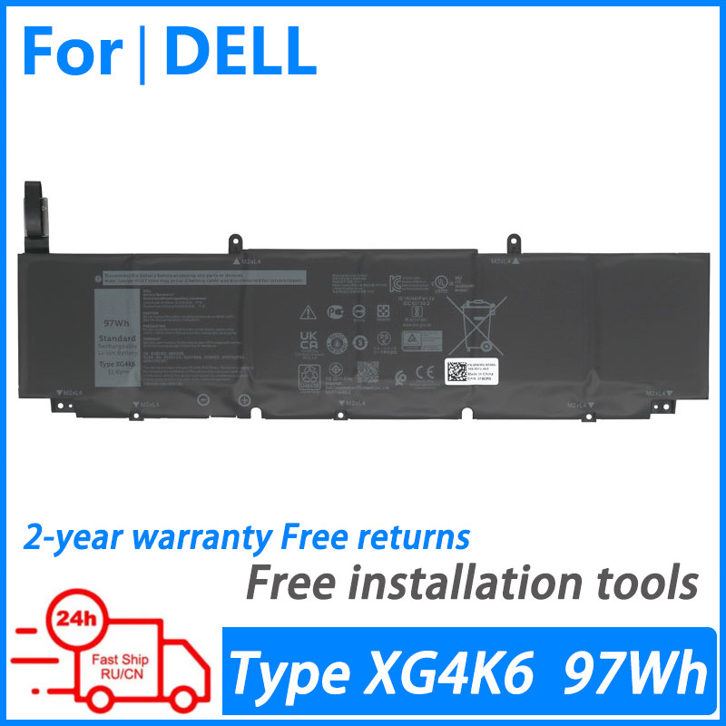 Laptop battery for Dell XPS 17 9700 9710 Precision 5750 5760 97Wh XG4K6 56Wh 5XJ6R