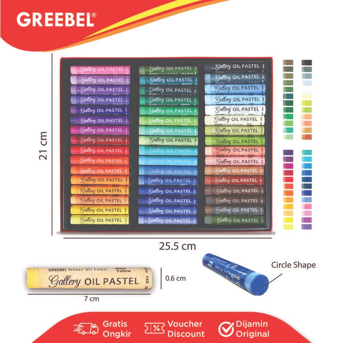 

Greebel Crayon Krayon Artist Oil Pastel (Aop 48 Warna) / Krayon Oil Pastel / Crayon Sekolah Mewarnai