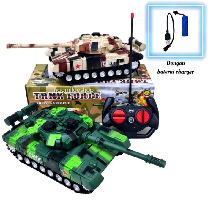 Mainan Rc Mobil Military War Tank Battle Tank Remote Control Baterai Toys Rc Tank Full