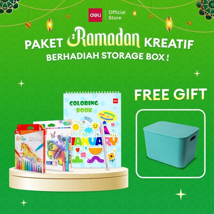 

Deli Paket Ramadhan Kreatif / 1 Set Krayon , 1 Buku Mewarnai, 1 Spidol 12 Warna, 1 Pul Gel / Free