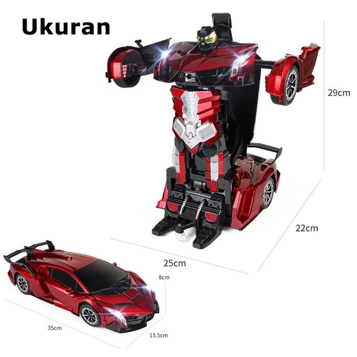 Ruilin Mobil Robot Remote Control Jumbo 2.4Ghz Rc Mobil Robot Dengan Lampu Bisa Menjadi Robot