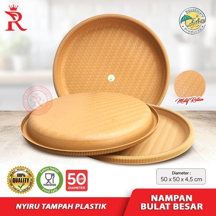 Nampan Bulat Plastik Premium 50cm / Nyiru / Tampah Besar