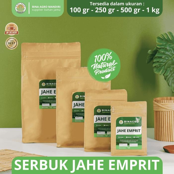 

JAHE EMPRIT Serbuk Bubuk Jamu Murni Tanpa Campuran Permium Binagro