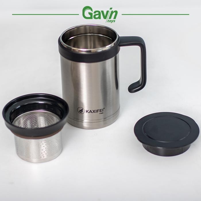 Gelas Double Wall Tea Coffee Infuser - Gelas Teh - Gelas Stainless - Tea Infuser