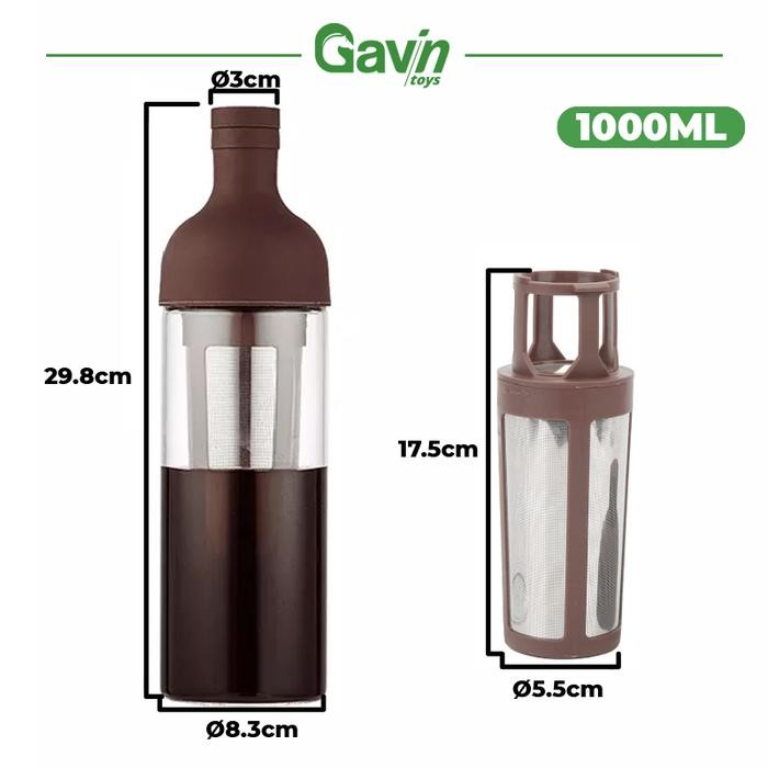 Botol Cold Brew Bottle Tea Infuser 1 Liter Botol Infused Water 1000Ml