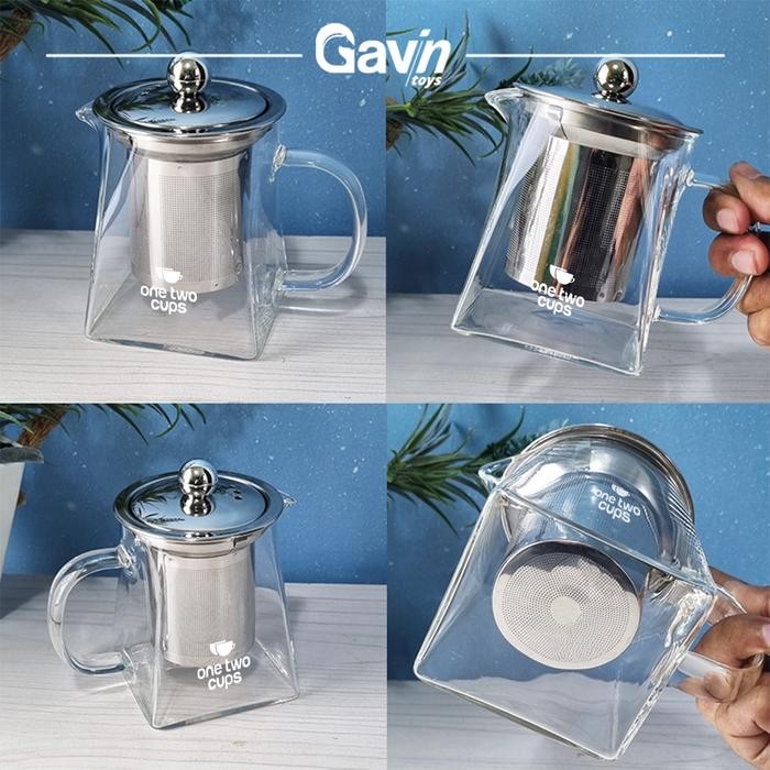 Tea Infuser Teapot 350Ml Teko Teh Saringan 350 Ml Tea Server Kaca