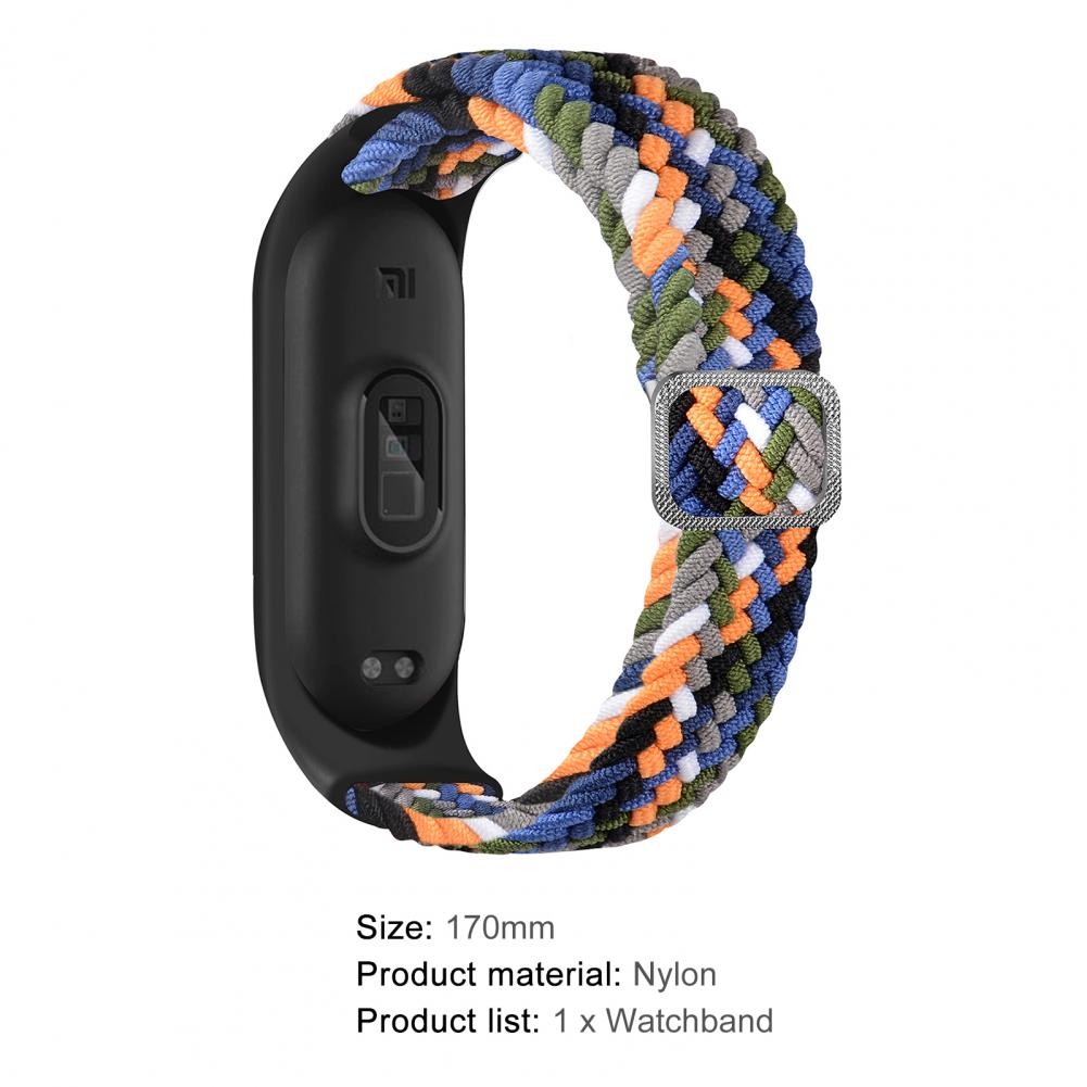 Nylon Wrist Strap For XiaoMi Mi Band 5 6 7 Adjustable Elastic Braided Wristband Replacement Bracelet
