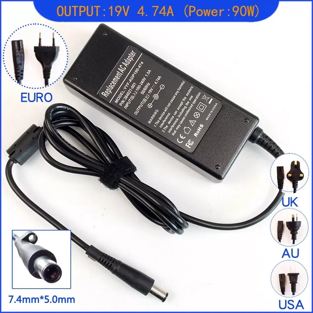 19V 4.74A 90W Laptop Ac Adapter Charger For HP 260 G1;260 G2;260 G3;400 G1;400 G2;400 G3;400 G4;400 