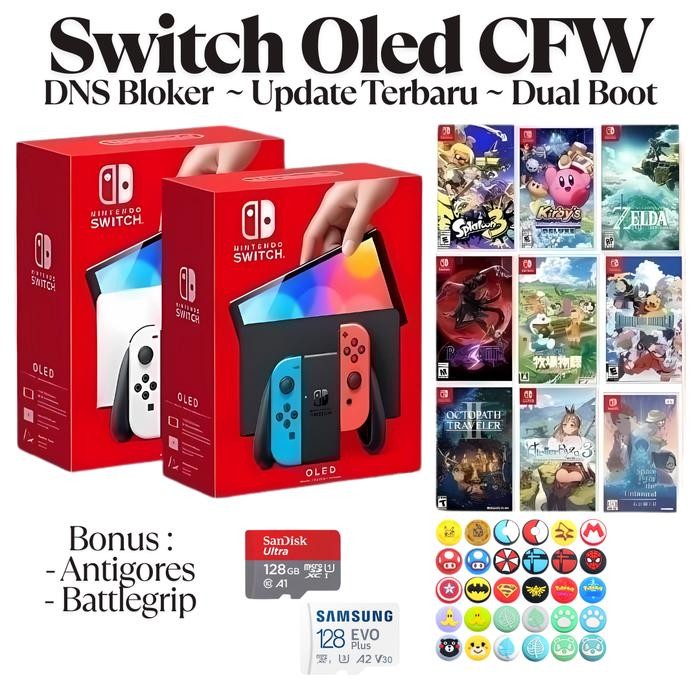 Switch OLED Console CFW 128GB 256GB 512GB Full Game / HWFLY *