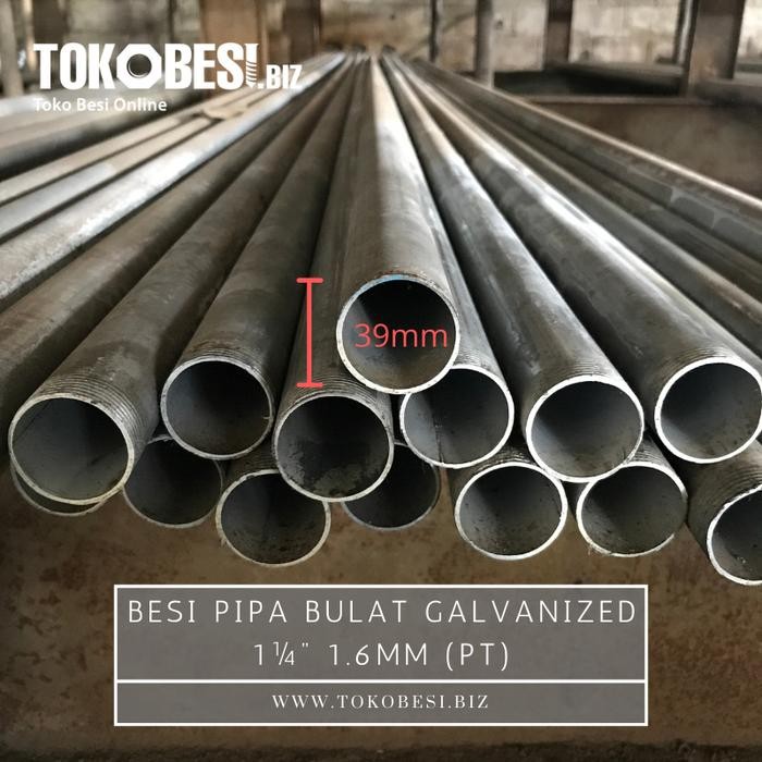 Besi Pipa Bulat Galvanized 1" 1.60mm (pt) *