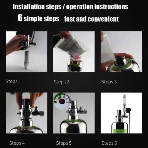 TABUNG 2L CO2 GENERATOR DIY KIT CISOD NON SELENOID / REGULATOR CO2 DIY