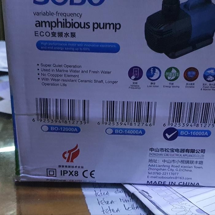 POMPA KOLAM SOBO 16000A SOBO 16000 A BO 16000A