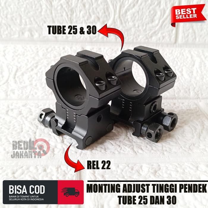 Monting Adjust Tinggi Pendek Mounting Teleskop Rel 22 Tube 25 Dan 30