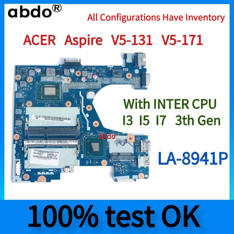 LA-8943p.LA-8941P Motherboard For ACER Aspire V5-131 V5-171 Laptop Motherboard.With intel i3 i5 CPU.
