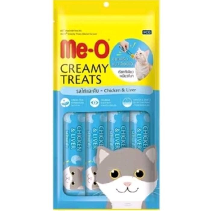 MeO Creamy Treats 4x15gr MeO Snack Me-O Creamy 4x15gr Adult & Kitten Makanan Cemilan Kucing Tuna