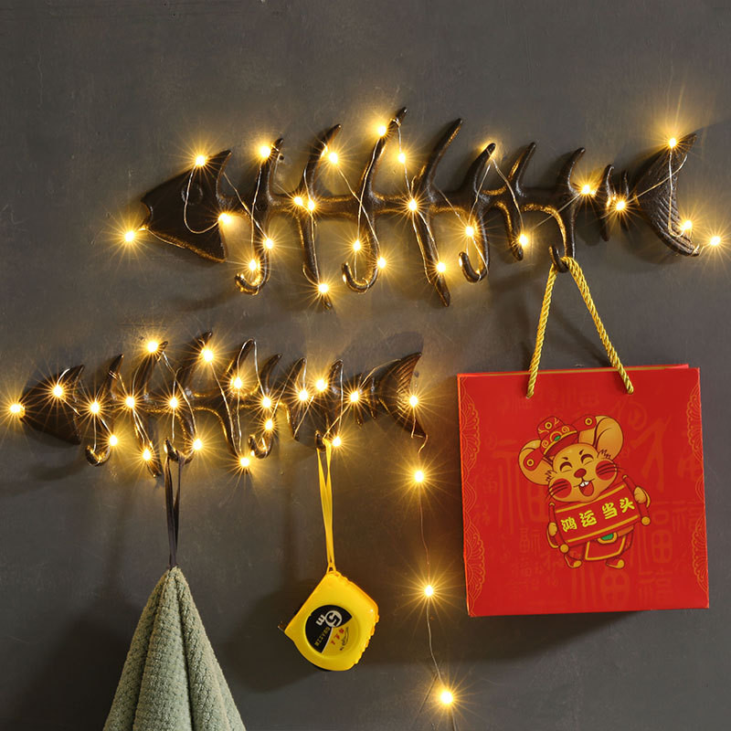 New industrial style fishbone hook creative bar coffee shop wall decoration hook coat hook