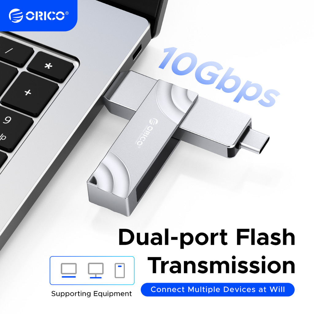 ORICO 512GB Dual Flash Drive 2-in-1 USB C/A 3.2 Gen2 Flash Drive Speed Up to 10Gbps 1073MB/s for iPh