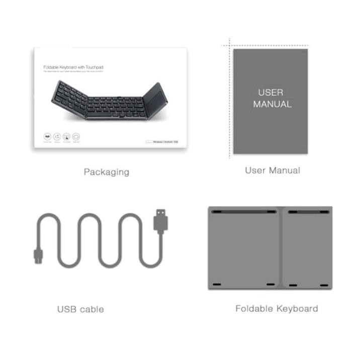 KEYBOARD LIPAT FOLDABLE WIRELESS BLUETOOTH KEYBOARD LIPAT WITH TOUCHPAD KEYBOARD BLUETOOTH WITH