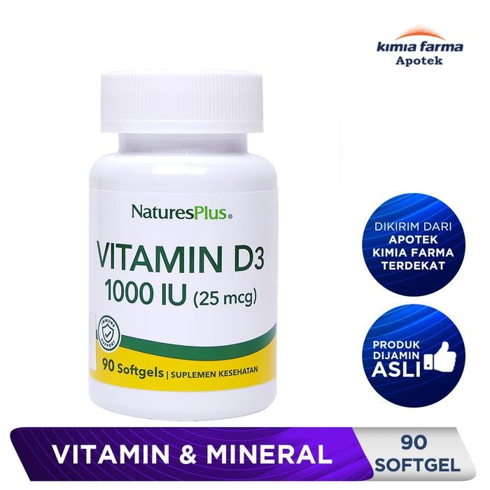 Natures Plus Vitamin D3 1000 IU 90 Softgels / Vitamin D3 / Kimia Farma