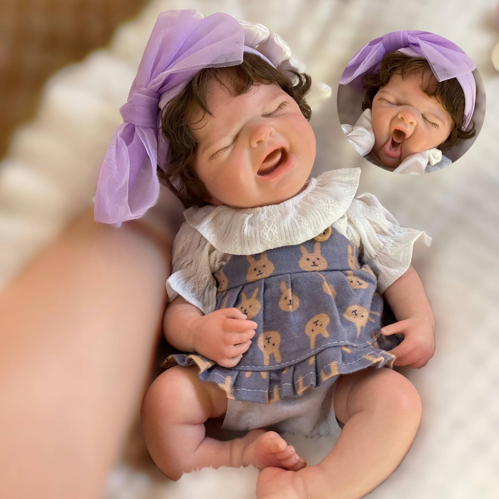 33CM Cry Baby MARIA Reborn Dolls Silicone Girl Handmade Painted Full Body Soft Solid Silicone