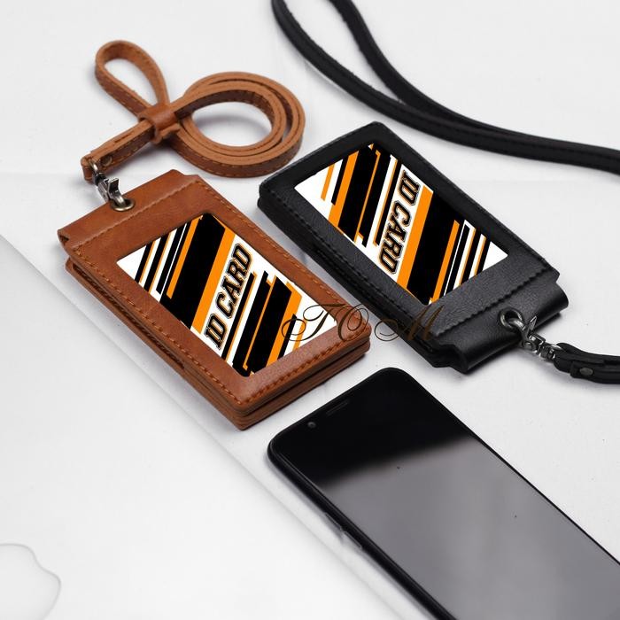

ID Card Holder FRONT Lanyard Kulit Magnet Magnet Name Tag Kulit Murah