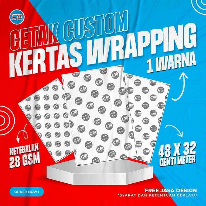 

CUSTOM KERTAS WRAPPING/KERTAS TISSUE PACKAGING MURAH HARGA MULAI DARI
