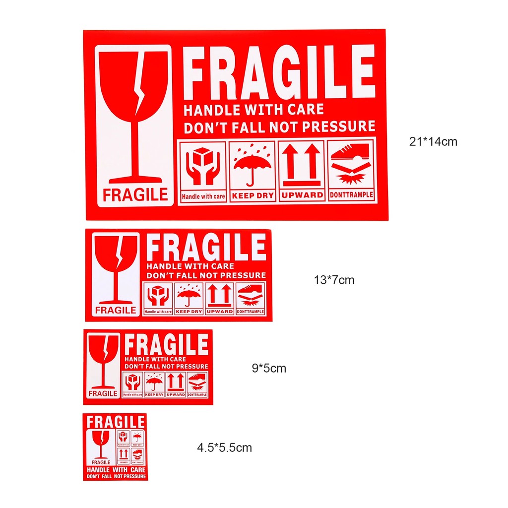 

50pcs Fragile Warning Label Stickers Logistics Accessories Hazard Goods Handle With Care Warning