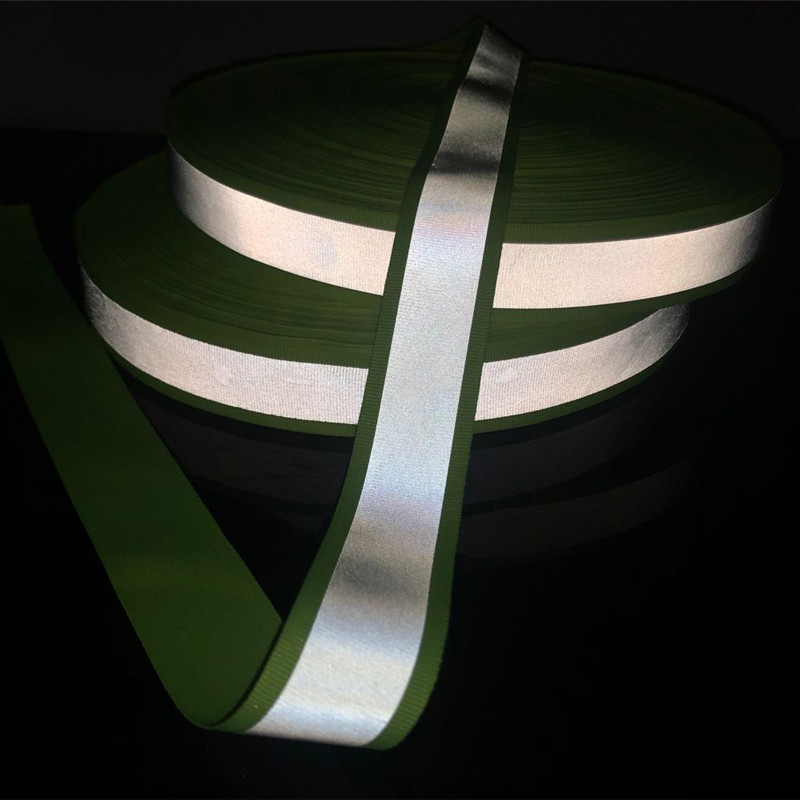 

Reflective Webbing Ribbon Weaving Piping Taps Fabric Tape Warning With Bright Reflective Film