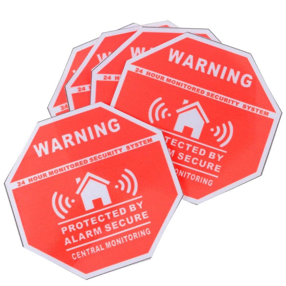 

Red Security Alarm Sticker Tool 10cm*10cm Anti Theft Safety System Stickers Accessories Waterproof