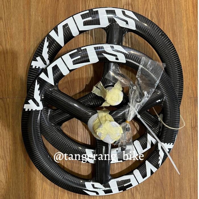 Wheelset Carbon Viets 22 Inch 451 Discbrake 3 Spoke New Murah