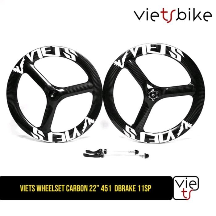 Wheelset Trispoke Carbon Trispok 3Spoke Viets 20 22 Inch 406 451 20+