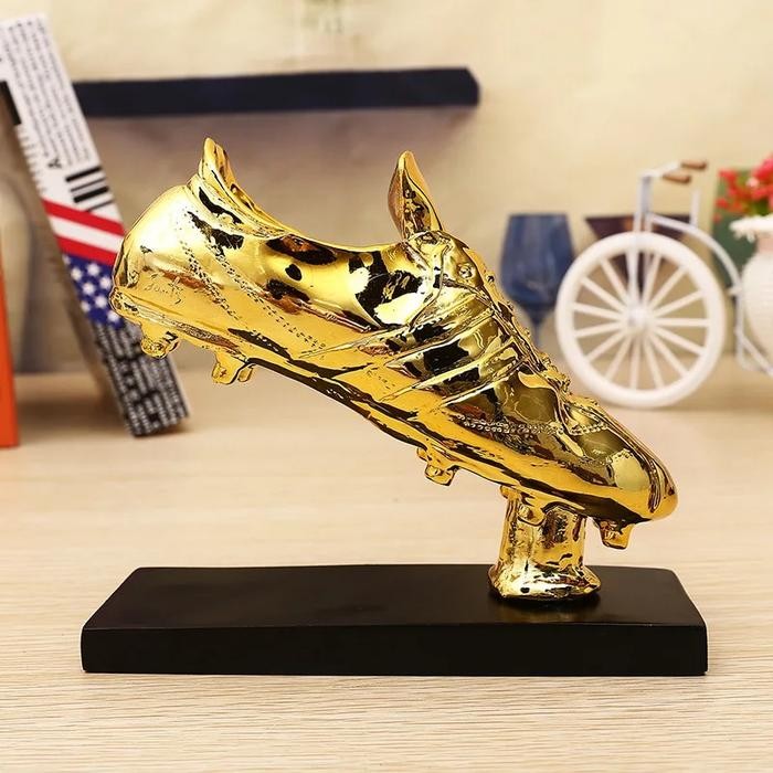 Football Match Soccer Fans Souvenir GOLD shoe Trophy Creative resin
