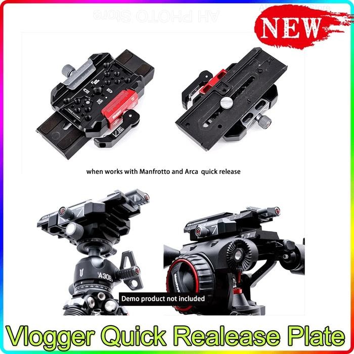 Vlogger Quick Realease Plate fit for Manfrotto Arca Quick Set Up