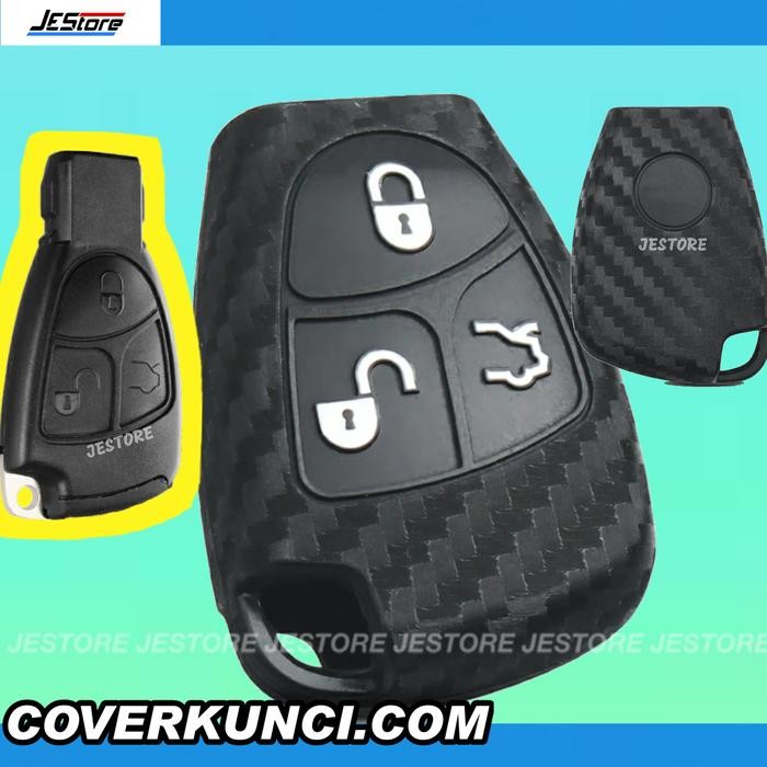 Cover Kunci MERCEDES BENZ W203 C CLASS Casing Kunci W203 Sarung CARBON Silicone Remote Key