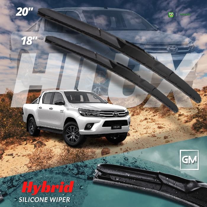 Wiper Toyota Hilux Frameless Hybrid Karet Kaca Mobil Silicone Silikon