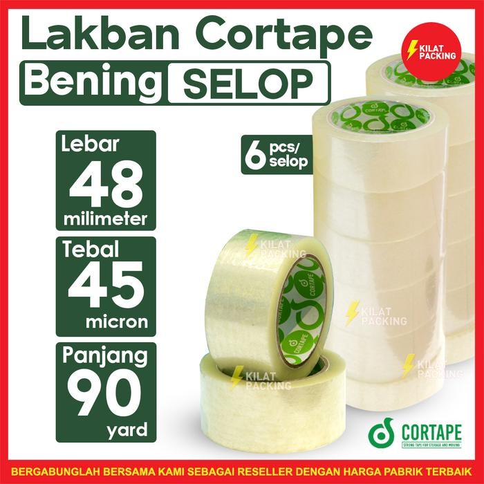

Lakban Cortape Bening 48 mm x 90 yard Setara Daimaru 1 Selop