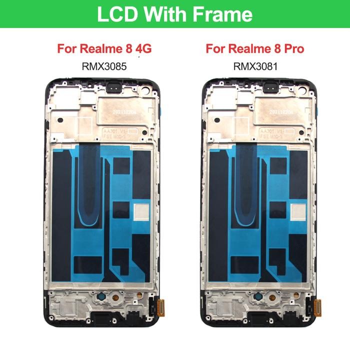 6.4"Super AMOLED For Realme 8 4G RMX3085 LCD Display Touch Screen Digitizer For Realme 8 Pro RMX3081