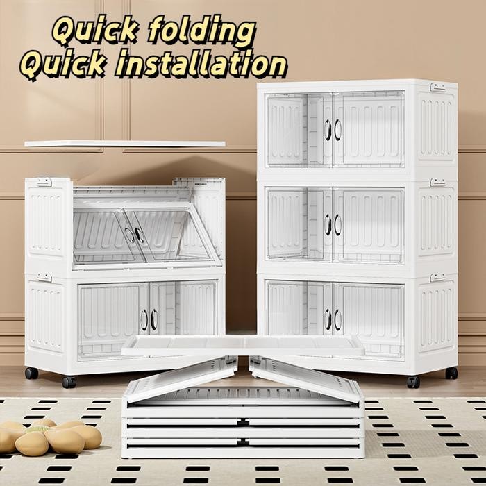 Folding Storage Cabinet Installation-Free Storage Cabinet Home Cabinet Living Room Locker Large