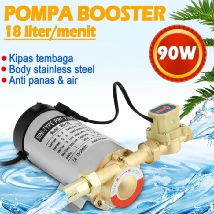 Paling Berkualitas Pompa Booster Mini Otomatis-90Watt Pompa Dorong Air Mini 90W