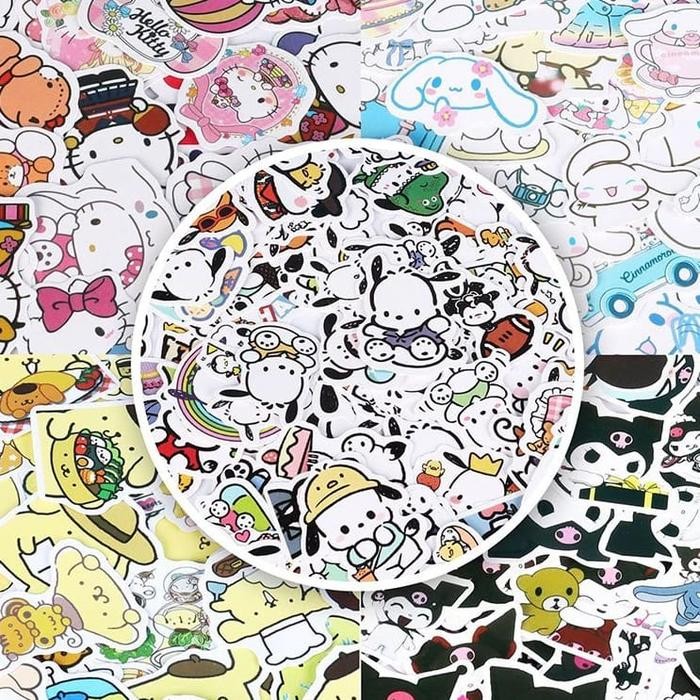 

60 Sticker Sanrio Melody Kuromi Cinnamoroll Anak Perempuan Notebook Diary DIY Lucu