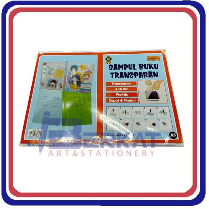 

[1 PACK] Sampul Buku Tulis Transparan Full Perekat / Lem Ukuran Kwarto Boxy