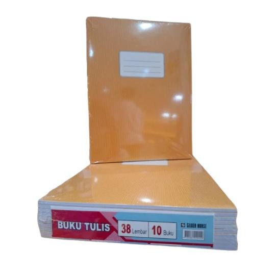 

(1 PACK) Buku Tulis Silver Horse Kraft 38 Lembar Ukuran Kwarto - Buku tulis sampul craft coklat