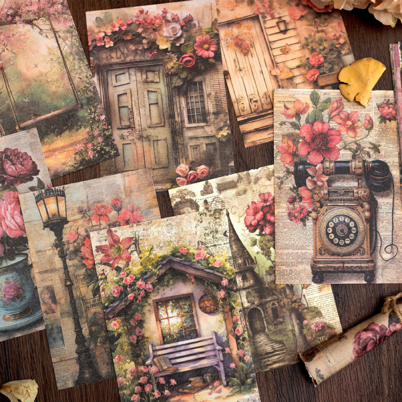 

100 Pcs Vintage Plants Flowers Material Papers Making Scrapbooking Supplies Creative DIY Deco Junk