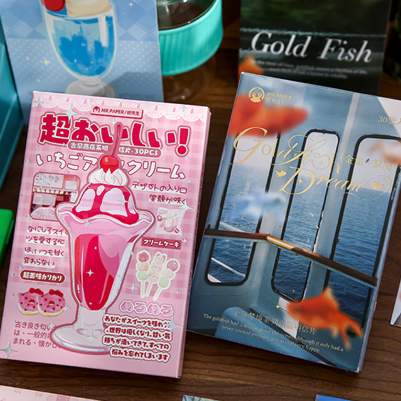 

Mr. Paper 30Pcs/bag Postcard with Old-Time Style Newspapers Postcards Cute Photo Props Room